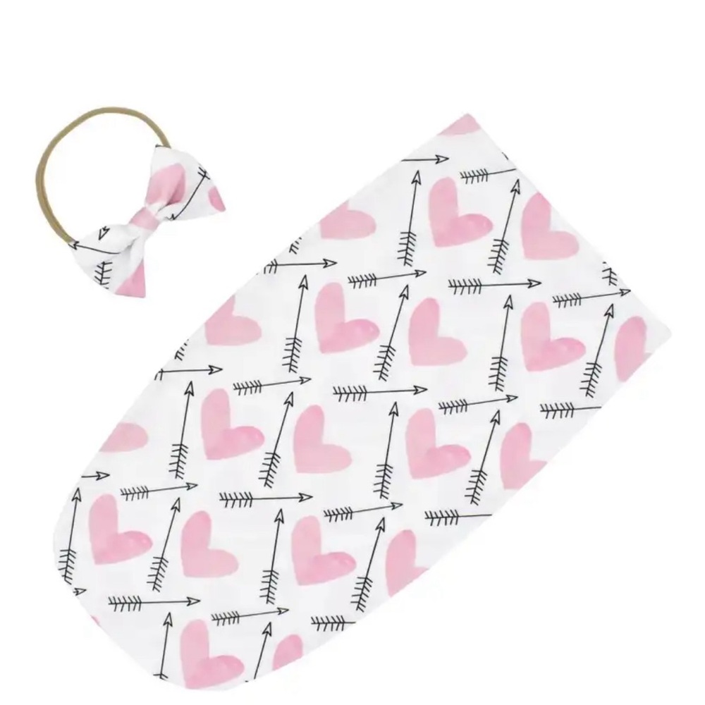 Muslin Swaddle Infant Sleeping Bag Wrap Cute Headband 2Pcs/Set